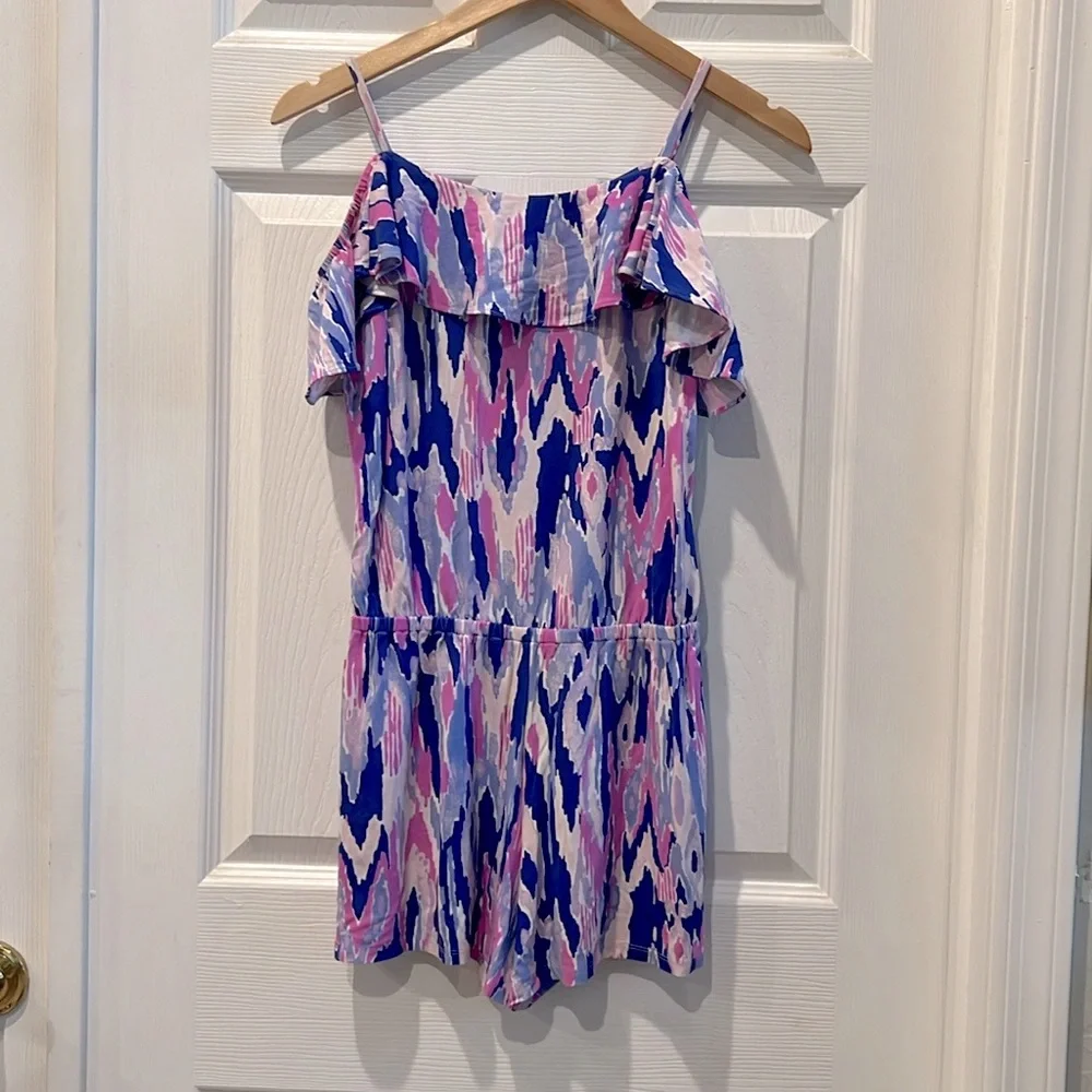 LILY PULITZER Ruffle Cold Shoulder Romper - Picture 12 of 12
